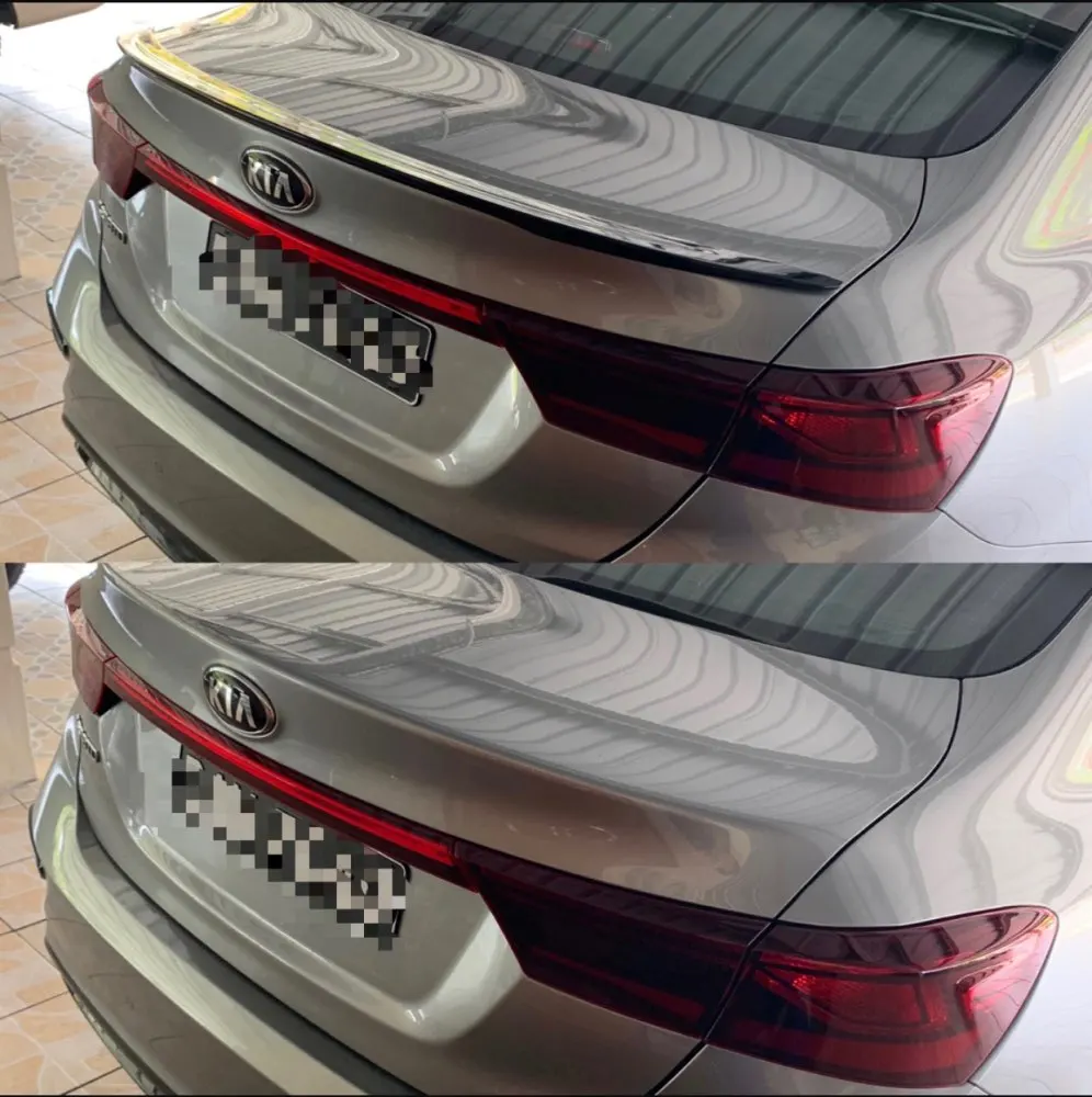 Tanie Abs samochód tylny bagażnik przedni spojler skrzydło straż matowy jasnoczarny dla kia cerato Forte sport GT 2018 2019