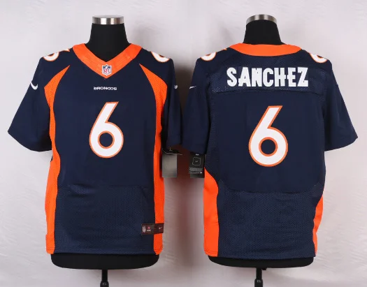 Синий Stitiched, Denver Mark Sanchez для мужской Джерси - Цвет: Синий