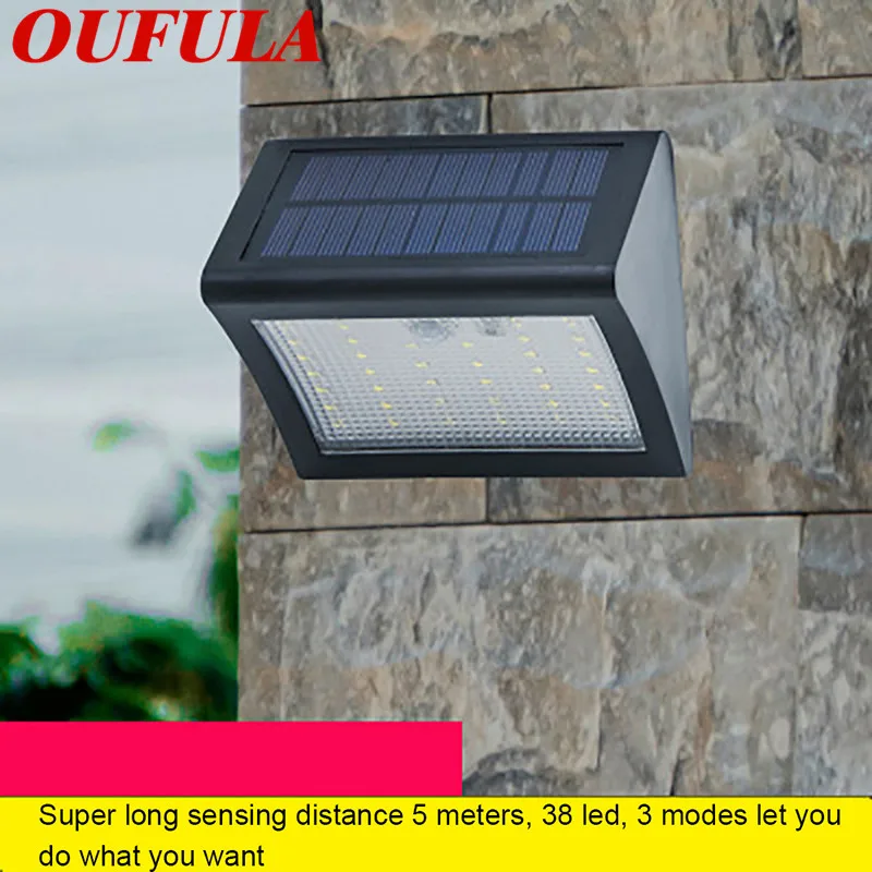

OUFULA Outdoor Solar Wall Lights Home Garden Courtyard Human Infrared Sensor Stair Fence Light