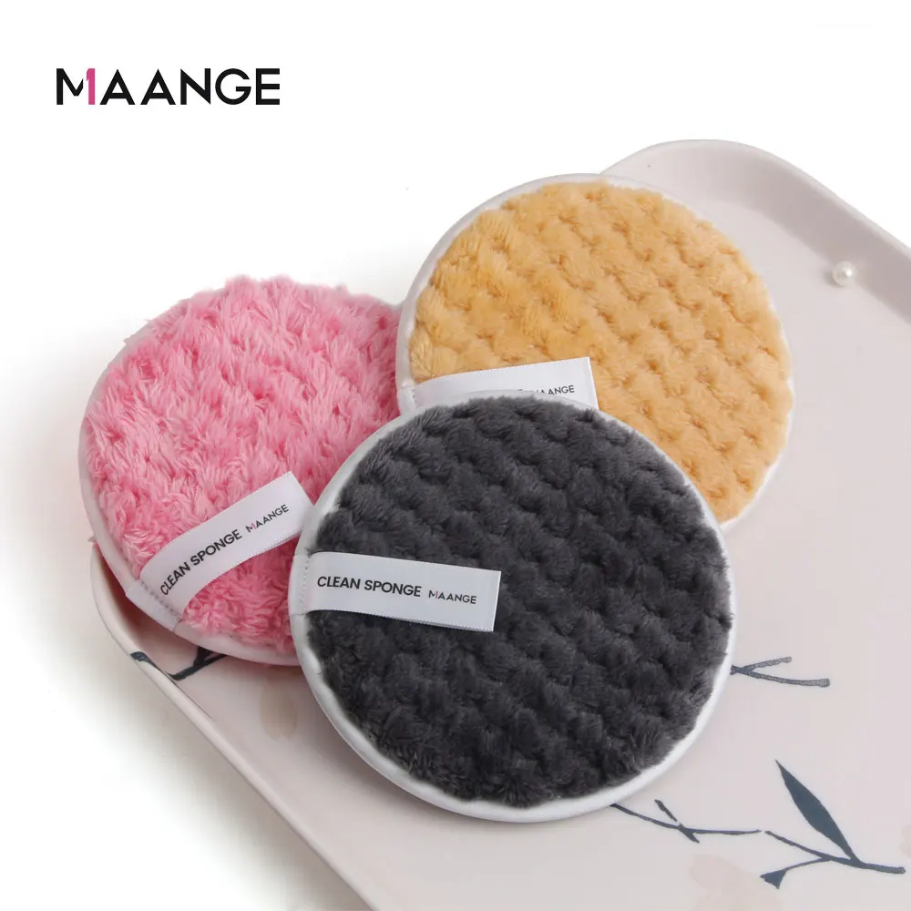 MAANGE 3PCS Microfiber Makeup Remover Towel Reusable Cleansing Cloth Pads Face Cleaner Plush Puff Foundation Skin Care Tool 4