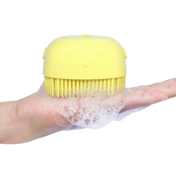 

Pet Grooming Bathing Brush And Soap And Shampoo Dispenser Gentle Loose Hair Remover And Skin Massager For Pet