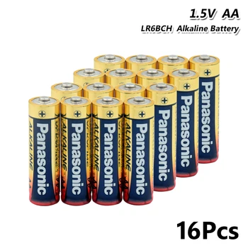 

16pcs PANASONIC 1.5V AA Battery Alkaline Batteries Dry Battery LR6BCH LR6 15AC AM3 For Electric Toy Flashlight Clock Mouse