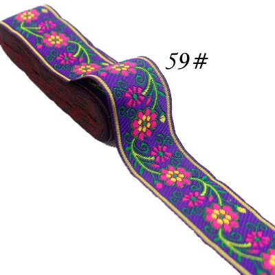 NO.59 5 ярдов/шт ширина 3,3 см кружевная ткань корсажная лента ремень Национальная вышивка тесьма DIY ручной работы украшения дома аксессуары - Цвет: NO.59