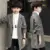 5-16T Boy Teens Fashion Шерстяное Пальто 2021 New Solid Long Turn Collar Однобортная зимняя Куртка 120-170 Высокое Качество