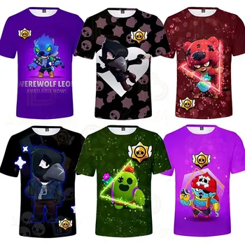 

Shooter Boys Girls 3D PRIMO MORTIS Short T-shirt Crow Spike Leon Shelly Brawling Tshirt Kids Game Star Shirt Tops Birthday Gift