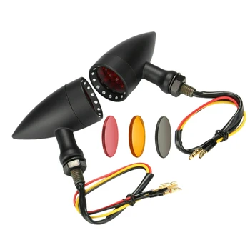 

Motorcycle Turn Signals Red for Lights Xl Sportster 1200 883 Custom Black