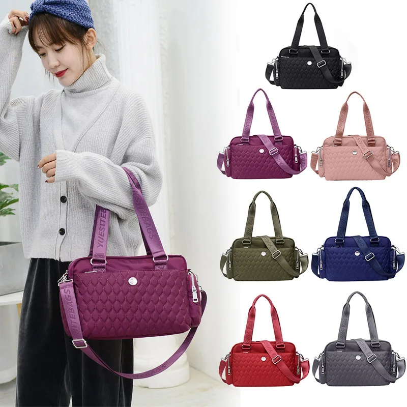 

Large-Volume New Style Nylon Rhombus Shoulder Oblique Bag Mommy Shopping Going to Work Hand Large Bag WOMEN'S Bag