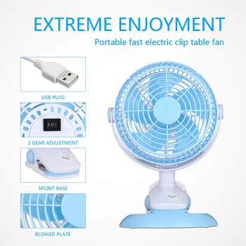 

5V Degree Adjustable Mini Desktop Fan High-Speed Air Desk and Clip On Fan With Fan Head Clamp For Dormitory Office USB