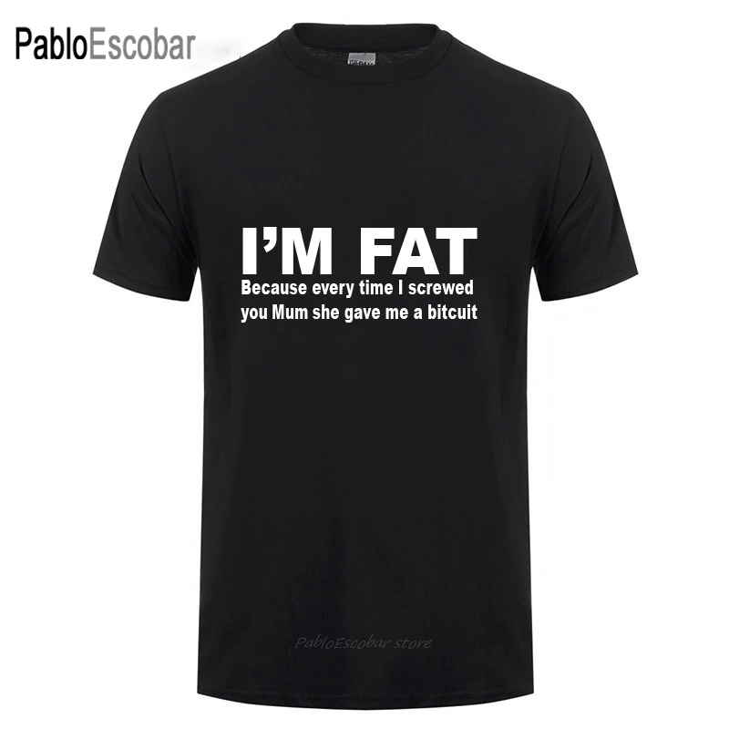 I'm Fat потому что футболка для мужчин повседневная с коротким рукавом круглым