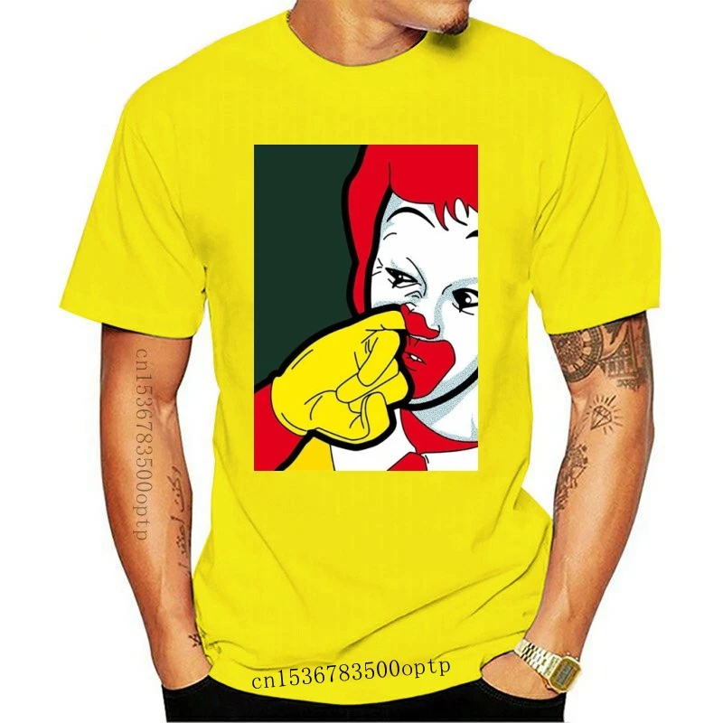 Ronald mcс Дональдом носом клоун карикатура забавная Мужская футболка в стиле