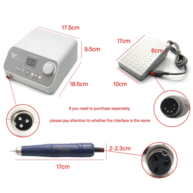 Micro motor high speed handpiece 50000rpm professional laboratory micro motor brushless laboratory polishing machine foot contro 4