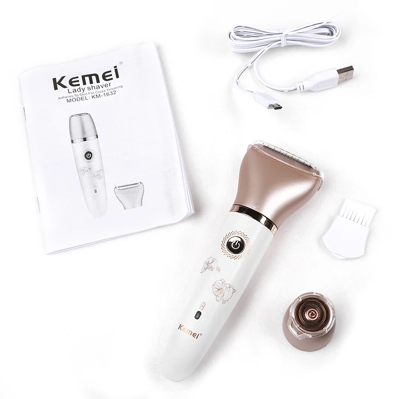 Kemei, 2 в 1, эпилятор, электробритва, перезаряжаемый, для удаления волос, depilador feminino, уход за кожей ног, массаж