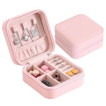 

Jewelry Box Portable Storage Organizer Zipper Portable Women Display Travel Case
