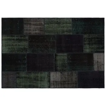

Handmade Black Vintage Overdyed Patchwork Area Rug 160x230 Cm-5'3''X7'7''