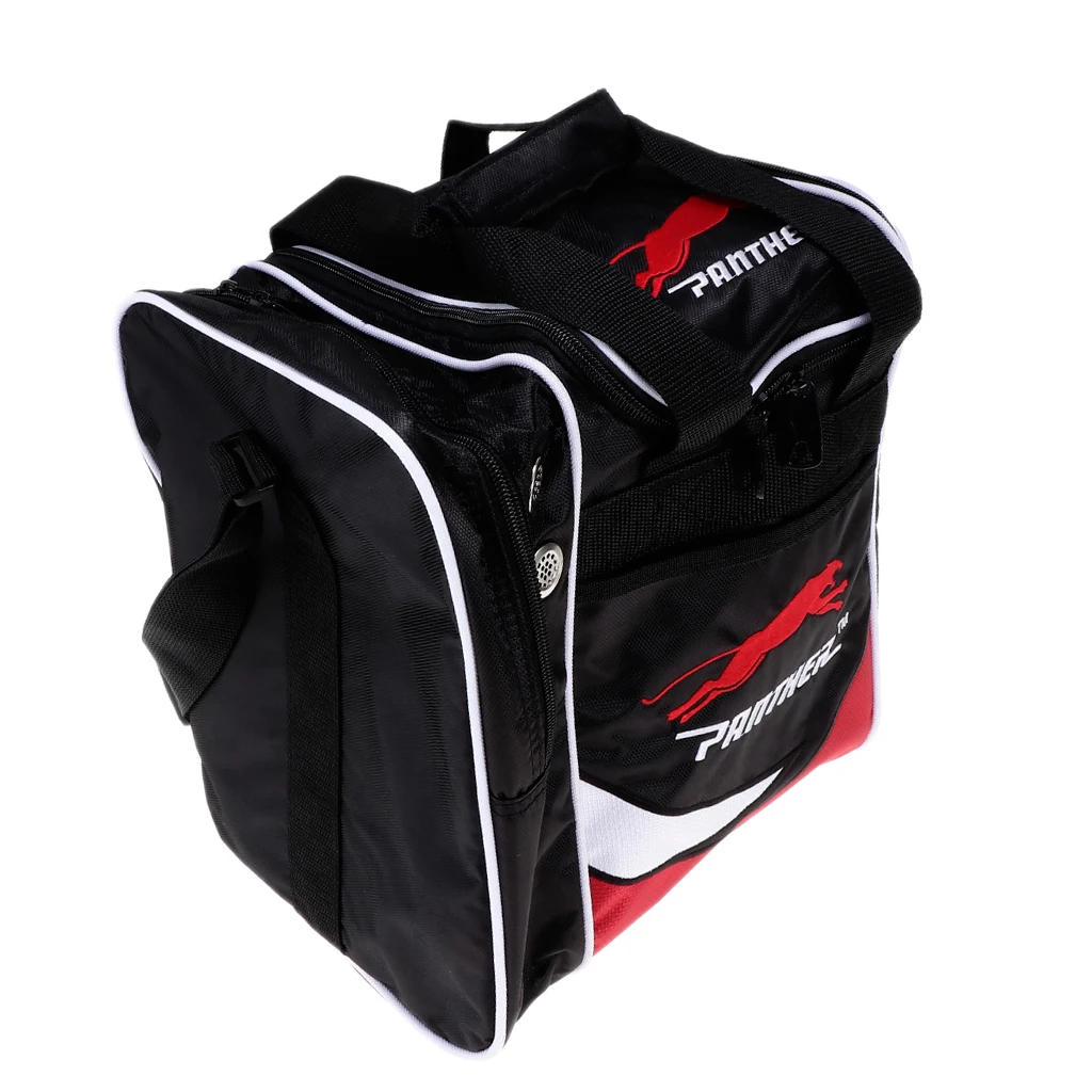 Portable Bowling Ball Storage Case Ball Carrier Bag Single Ball Tote Bag Pocket with Base with Two Side Pockets