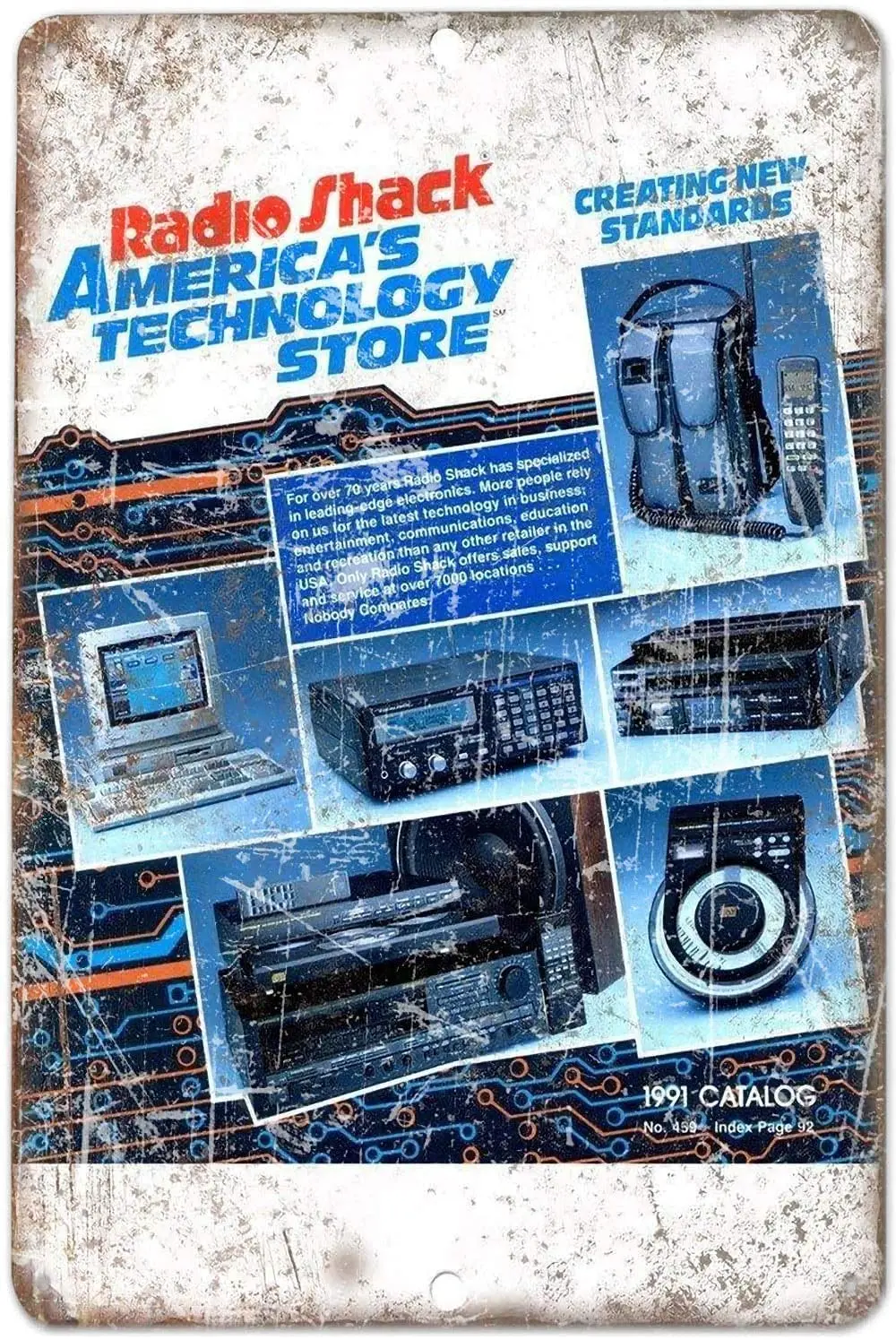 Radio Shack Electronics Bar Funny Tin Sign Wall Decor Home Decor Art