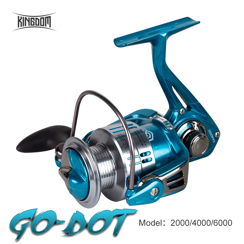 Kingdom Fishing Spinning Reel Winter Fishing Reel Drag 12Kg 11+1BB 5.2:1 2000/4000/6000 Series Water Proof Lightweight For Pike