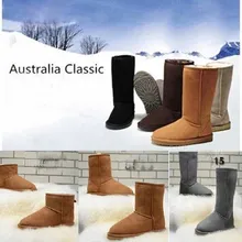 Очаровательные женские сапоги; теплые зимние сапоги из натуральной кожи; Классические австралийские сапоги до колена; Botas Mujer