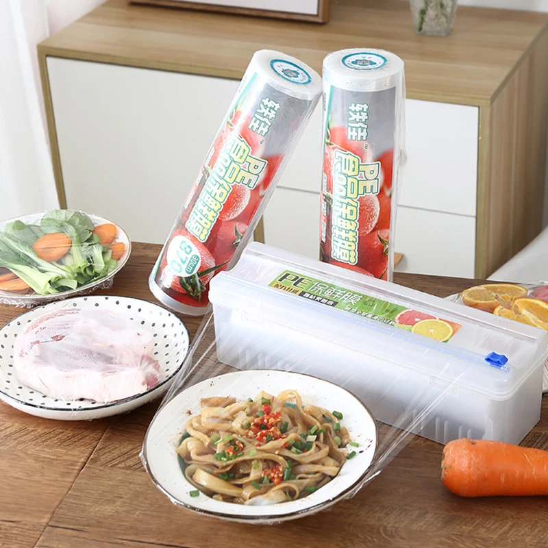 Plastic Cling Wrap With Slide Cutter For Food Products