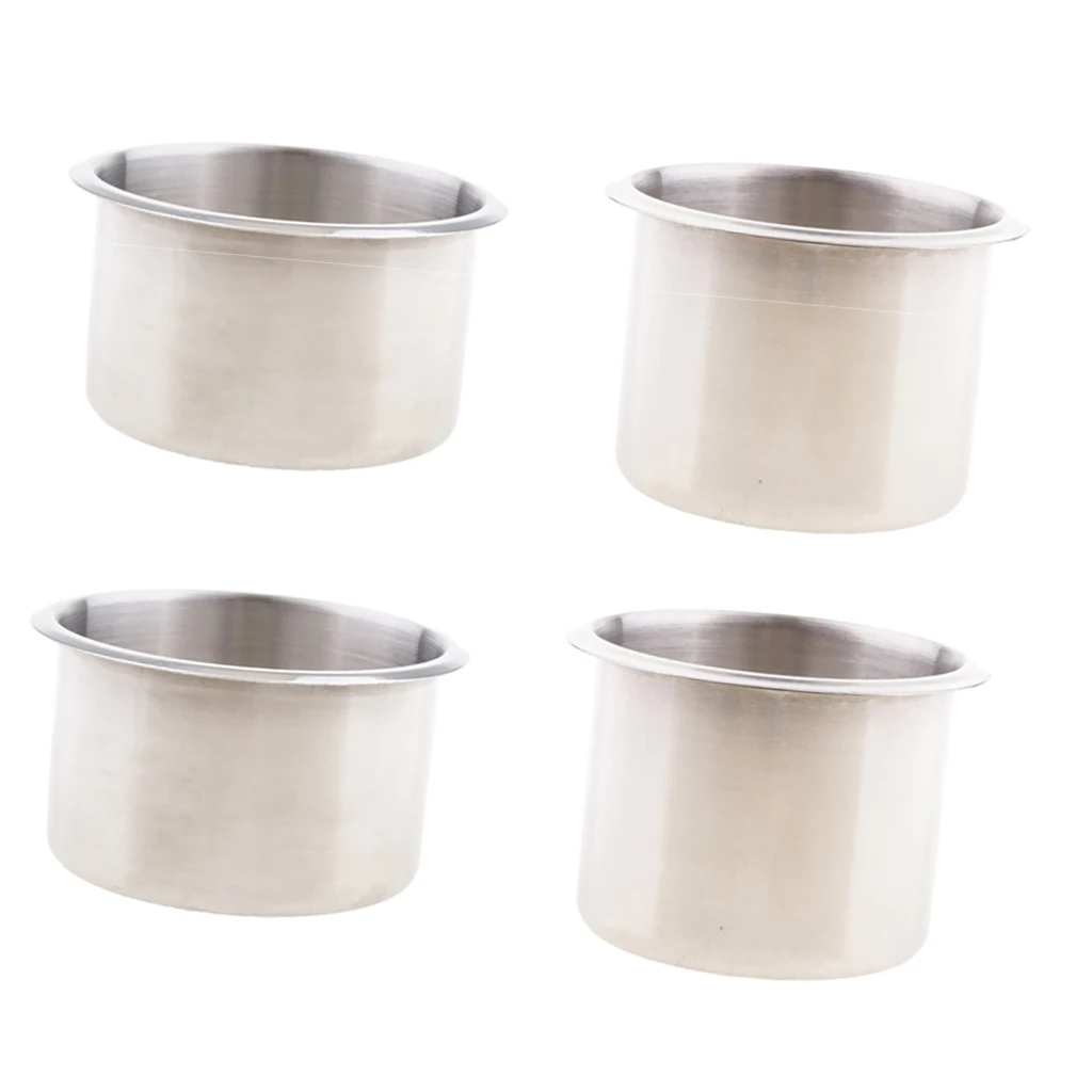 4x Boat Recessed Stainless Steel Cup Drink Can Holder For RV Trailer 90mm & 68mm 4x Boat Recessed Stainless Steel Cup Drink Can Holder For RV Trailer 90mm & 68mm
