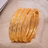 1Pcs  24K Dubai Bracelets Bangles women Girl Gold Bangle Flower Bangle Wedding Copper Bride Bangle Bijoux Femme 3