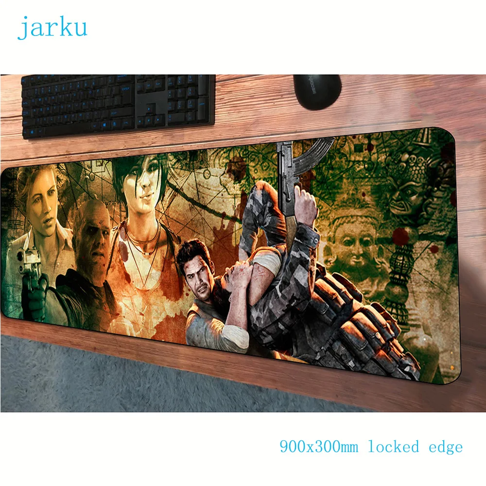 Uncharted коврик для мыши 900x300x3 мм игровой коврик для мыши красивый геймер коврики для мыши игровой компьютер padmouse подарок для ноутбука игровые коврики