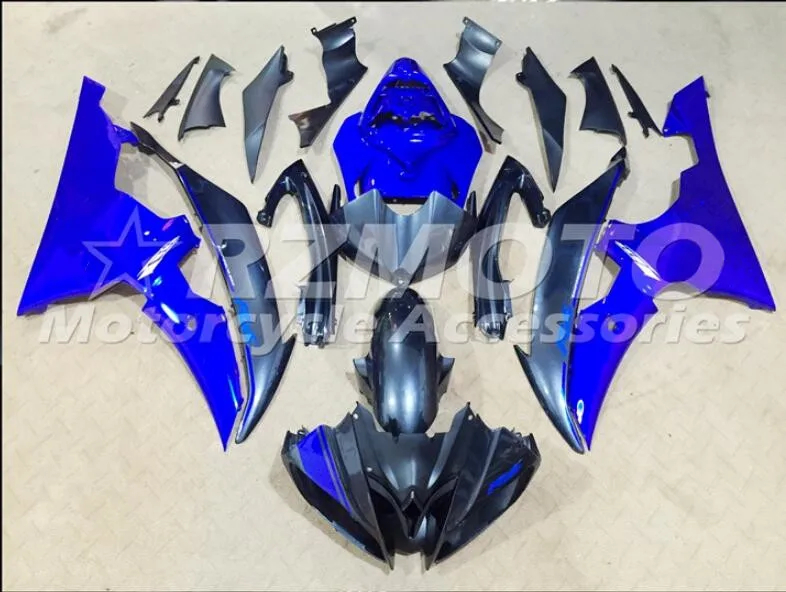 Стиль набор впрыскивателей Мотоцикл Обтекатели Fit для YAMAHA YZF-R6-600 2008- 08-16 обтекатель КУЗОВ комплект цвет синий, черный; Большие размеры 34–43