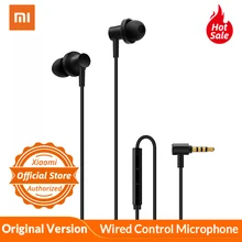 Оригинальные Xiaomi mi гибридные наушники 2 в ухо 3,5 мм наушники проводное управление mi crophone мульти-блок круг железо для Red mi Note 8 pro