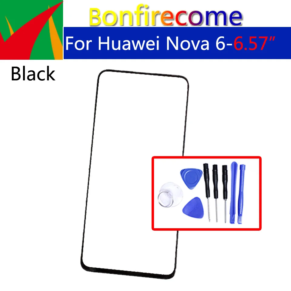 6.57&quotFor Huawei Nova 6 Nova6 Touch Screen Front Outer Glass Lens LCD Replacement Without flex cable | Мобильные телефоны и