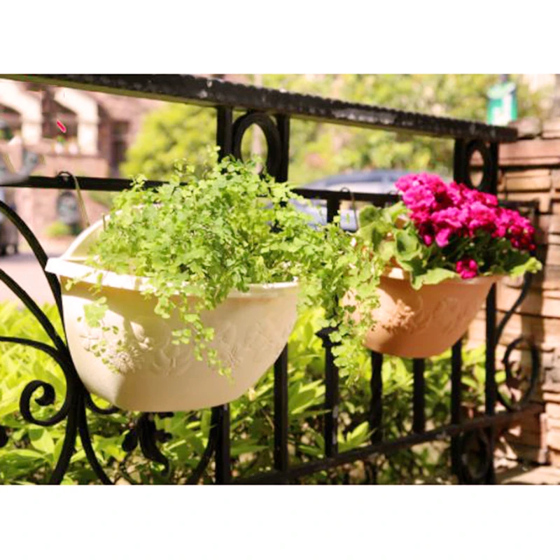 Flower Plant Pot Plastic Planter Basket Lightweight Wall Mounted 28*18.5*20cm Durable Useful