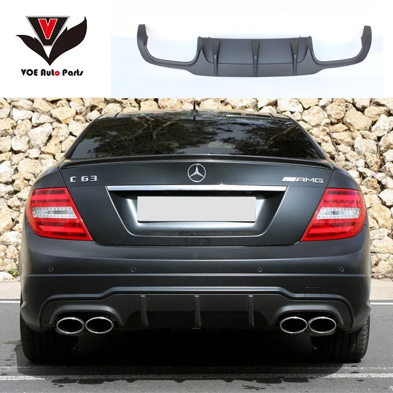 

W204 C63-AMG-Style PP пластиковый диффузор для заднего бампера 2012 2013 Mercedes-Benz W204 2-дверный 4-дверный AMG C180 C200 C280 C300