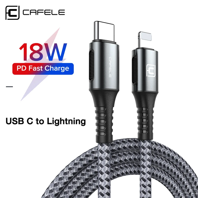 Cafele 18W PD Fast Charging Cable For iPhone 11 Pro Max SE USB Type C to For Lightning Cable Charger For Macbook iPad Pro Huawei