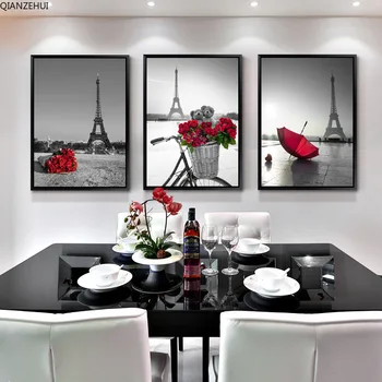 

Diamond Embroidery,Round Diamond Rose Flower Restaurant Triptych Tower Romantic Full rhinestone Diamond painting cross stitch