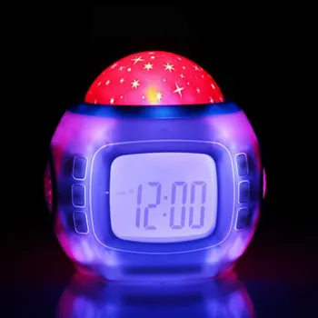 

Sky Star Baby Room Night Light Projector Lamp Bedroom Music Alarm Clock Star Sky Date And Time Temperature