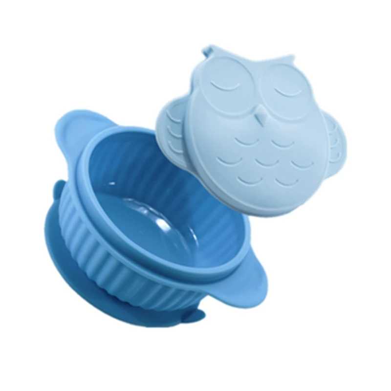 

Baby Feeding Silicone Suction Bowl with lid wiprato infantil vajillas platos kids ventosa pratos child food eating bowl with cap