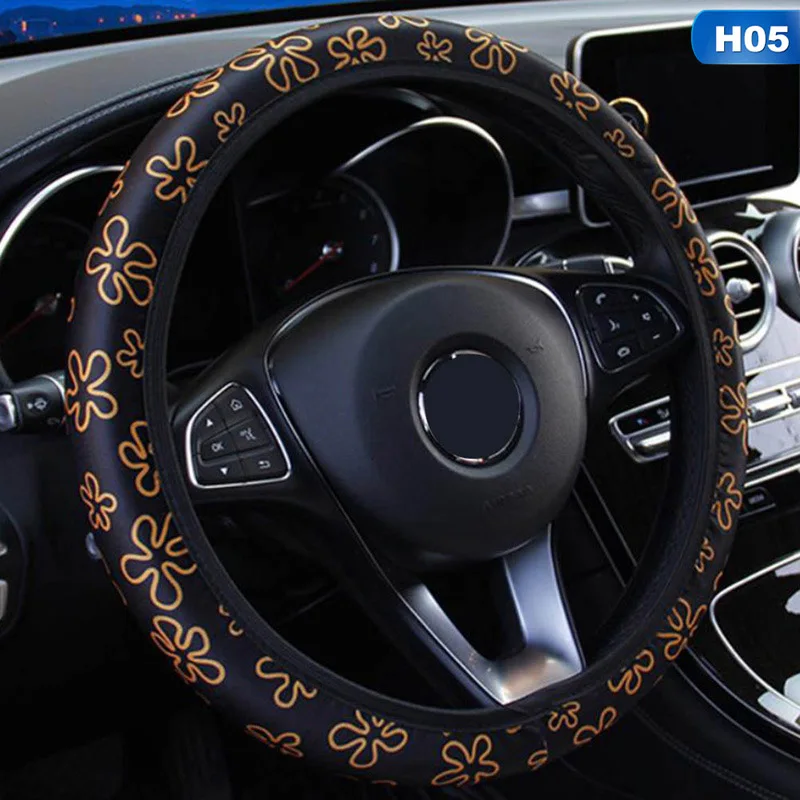 Автомобильные чехлы на руль, покрытие на руль автомобиля, блестящая Снежинка, автомобильные аксессуары, универсальный диаметр 38 см - Название цвета: 5