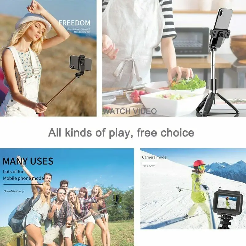 High Quality Wireless Bluetooth Selfie Stick Tripod With Remote Palo Selfie Extendable Foldable Monopod For Iphone Action Camera