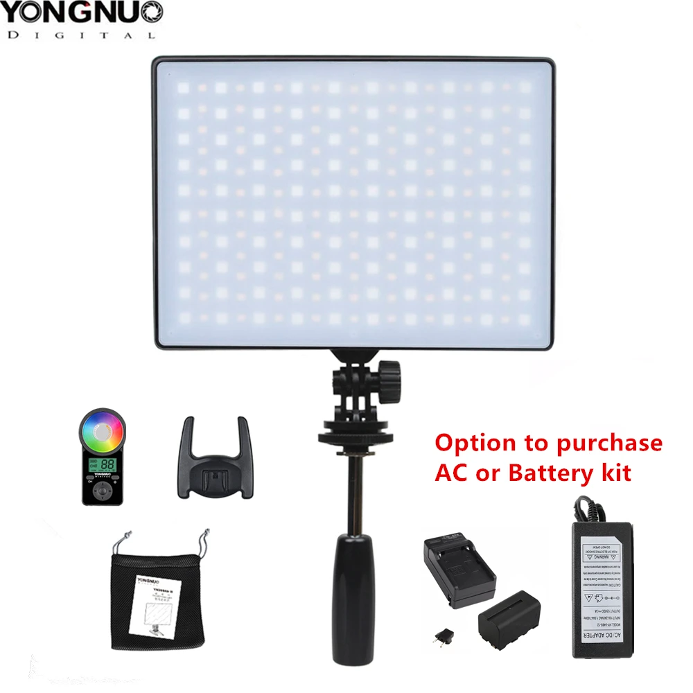 YONGNUO YN300AIR II Bi-color RGB LED Camera Video Webcast liveshow Light Optional Battery Kit Photography + AC adapter | Электроника