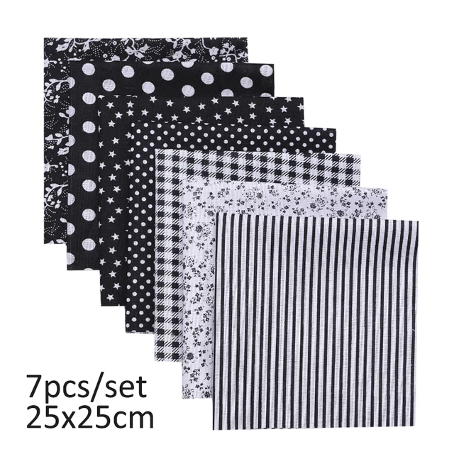 20cmx25cm and 25cmx25cm Cotton Fabric Printed Cloth Sewing Quilting Fabrics for Patchwork Needlework DIY Handmade Material 7pcs 25x25cm