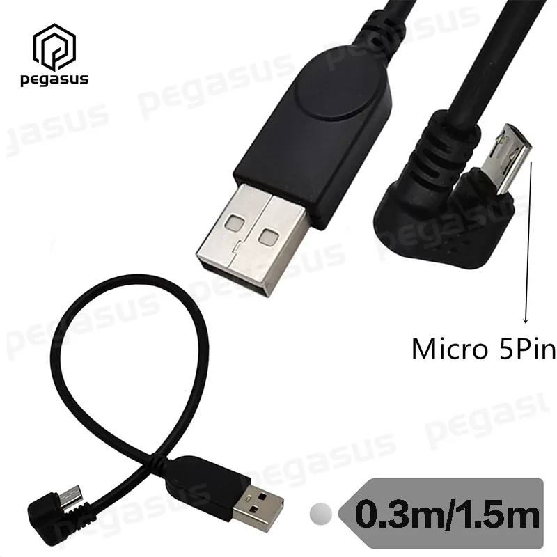 

0,3 метров/1,5 метров U-образный локоть Micro 5-контактный штекер к USB 2,0 A штекер зарядный Удлинительный кабель