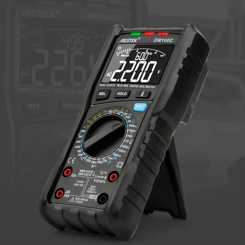 DM100C Цифровой мультиметр высокоскоростной умный двухъядерный T-rms NCV температура multimetro анти-ожога предохранитель сигнализации мультиметры