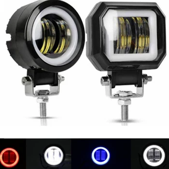 

20W Offroad Led Work Light White Red Blue Halo Car Front Fog Lamp 12V 24V For SUV ATV UTV Trucks Motorcycle 4X4 Accessories