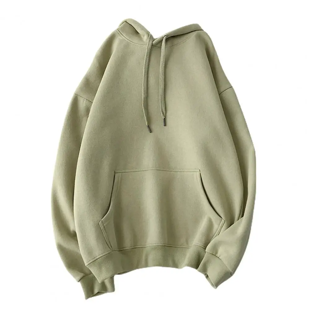 

Women Men's Hoodie Sweatshirts Fashion Solid Color Pockets Pullovers Long Sleeve Drawstring Couple Hooded Sweatshirt Streetwear