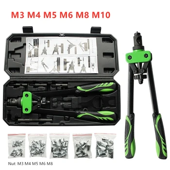 

New Heavy Duty Gutter Repair Tool Set Mini Hand Riveter Blind Rivet Gun Tool 13 Inch Rivet Nut Gun Kit Riveting Tool M3 M4