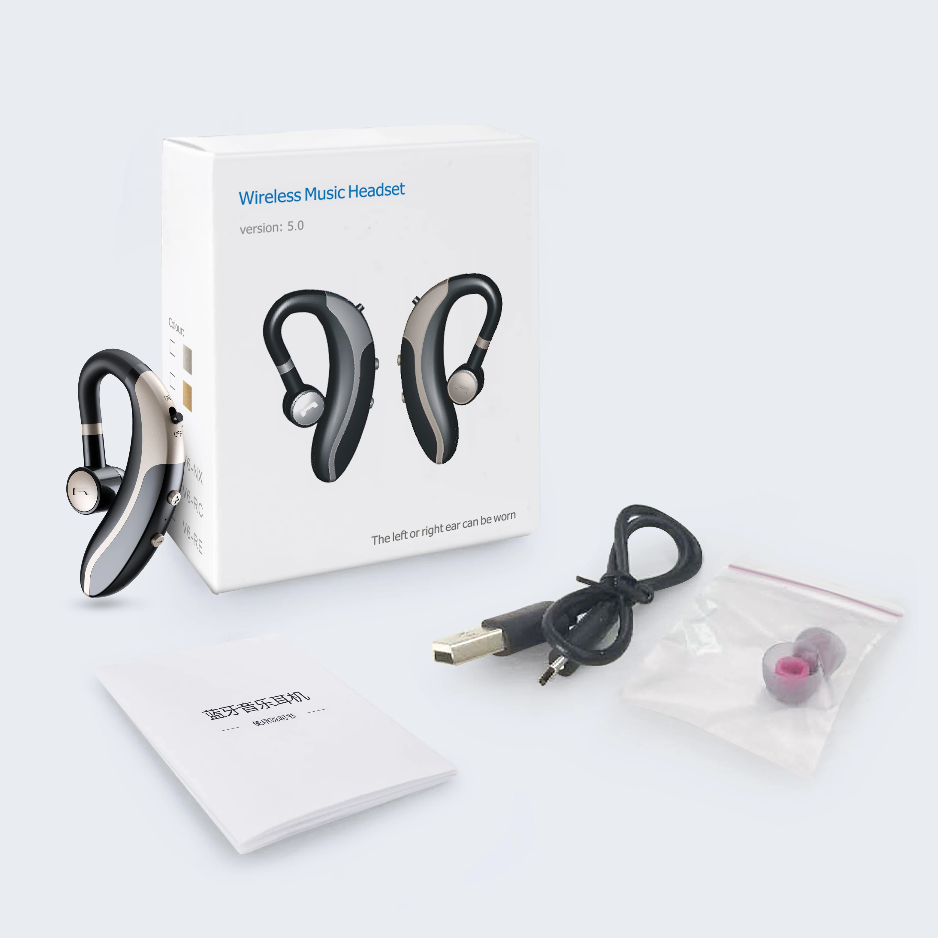 Wireless Bluetooth Earphones Stereo Headset 170mAh Single Handsfree with Microphone Business Bluetooth Headphones For Driving