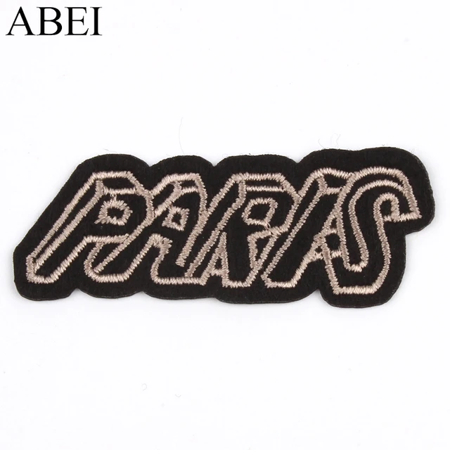 5Pcs Black patches for clothes Iron on patch embroidered applique