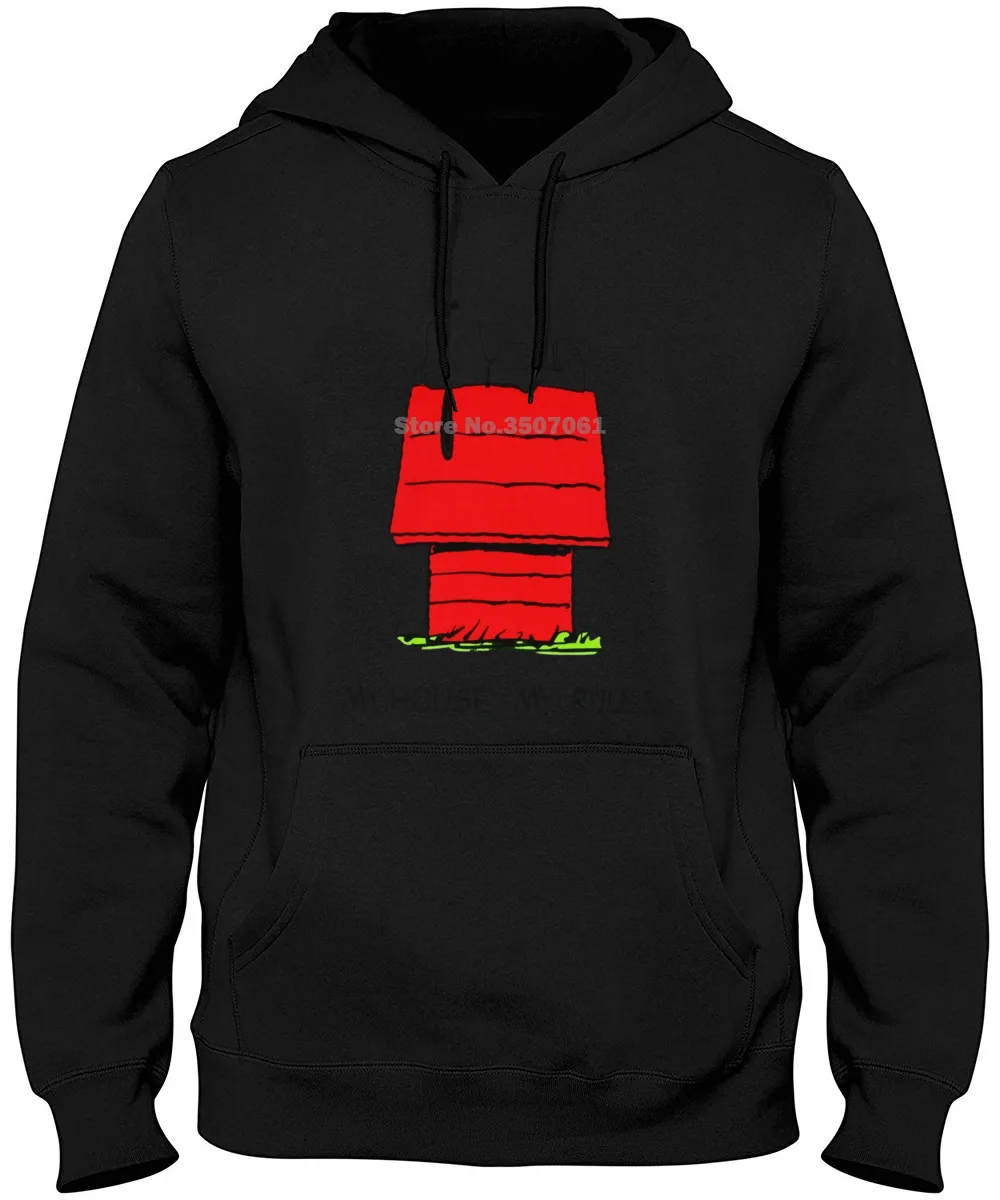

Hot Topic Men Mens " My House My Rules " Snoppy Laying On Dog House Image Hoodies & Sweatshirts