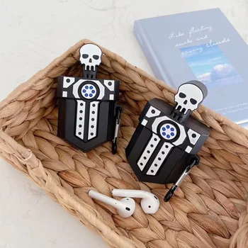 

Case for AirPods Cute Cover Silicone Bluetooth Earphone Protective Case for Air Pods 2 with Keychain 3D Luxury Skeleton Sword