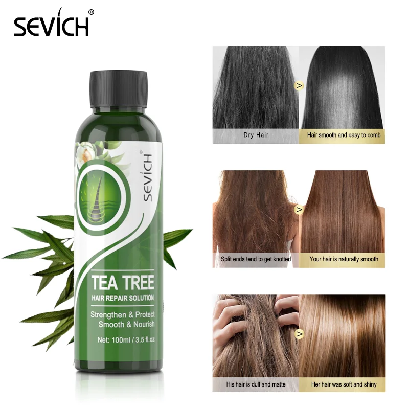 Sevich Hair Care Smoothing Spray 100ml Tea Tree Repair Dyeing Ironing Hair Essential Oil Prevents Damage Frizzy Make Hair Shiny
