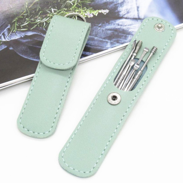 Ear Wax Pickers Stainless Steel Earpick Wax Remover piercing kit earwax Curette Spoon Care Ear Clean Toolear cleaner